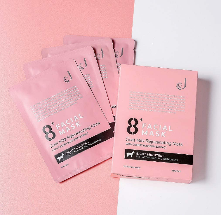 Jema Rose 8+ Minutes Goat Milk Rejuvenating Facial Mask with Cherry Blossom Extract 10 x 25ml