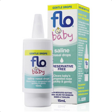 Load image into Gallery viewer, FLO Baby Saline + Nasal Drops 15ml