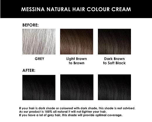 Messina Natural Hair Colour Cream BLACK 250g