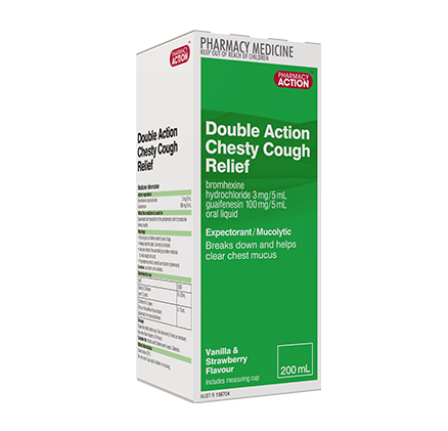 Pharmacy Action Double Action Chesty Cough Relief 200 mL (Limit ONE per Order)