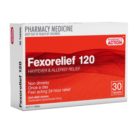 Pharmacy Action Fexorelief 120mg 30 Tablets (Limit ONE per Order)
