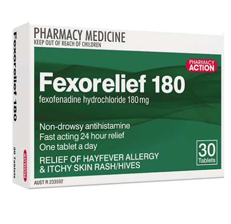 Pharmacy Action Fexorelief 180mg 30 Tablets (Limit ONE per Order)