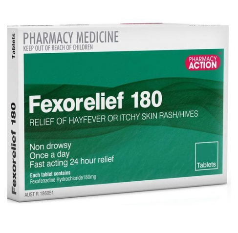 Pharmacy Action Fexorelief 180mg 10 Tablets (Limit ONE per Order)