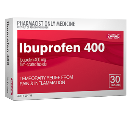 Pharmacy Action Ibuprofen 400mg 30 Tablets (Limit ONE per Order)