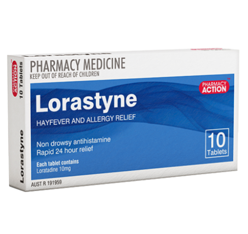 Pharmacy Action Lorastyne 10mg 10 Tablets (Limit ONE per Order)