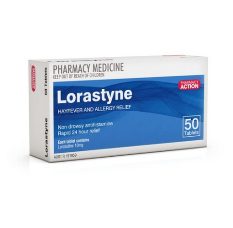 Pharmacy Action Lorastyne 10mg 50 Tablets (Limit ONE per Order)