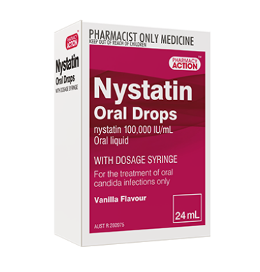 Pharmacy Action Nystatin Oral Drops 24mL (Limit ONE per Order)