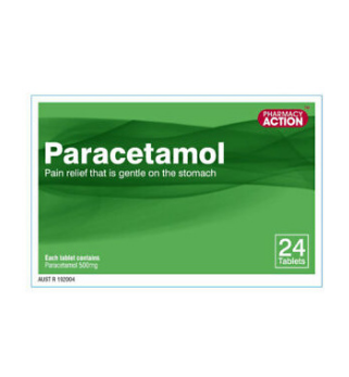Pharmacy Action Paracetamol 500mg 24 Tablets (Limit ONE per Order)