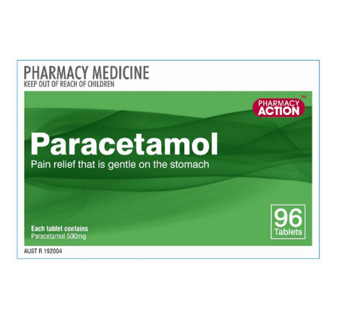 Pharmacy Action Paracetamol 500mg 96 Tablets (Limit ONE per Order)