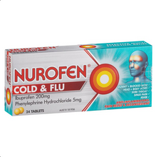 Load image into Gallery viewer, Nurofen Cold and Flu Ibuprofen 200mg Multi-Symptom Relief 24 Tablets