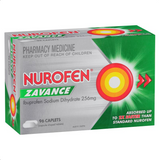 Nurofen Zavance Ibuprofen 256mg Fast Pain Relief 96 Caplets (Limit ONE per Order)