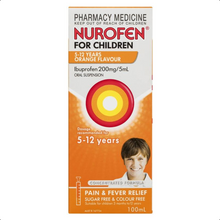 Load image into Gallery viewer, Nurofen For Children 5- 12 Years Ibuprofen 200mg/5mL Orange 100mL (Limit ONE per Order)