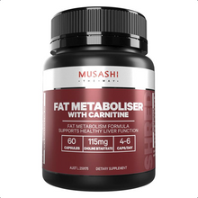 Load image into Gallery viewer, Musashi Fat Metaboliser + Carnitine 60 Capsules