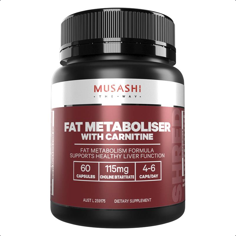 Musashi Fat Metaboliser + Carnitine 60 Capsules