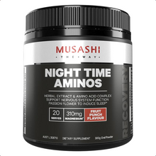 Load image into Gallery viewer, Musashi Night Time Aminos Fruit Punch 300g