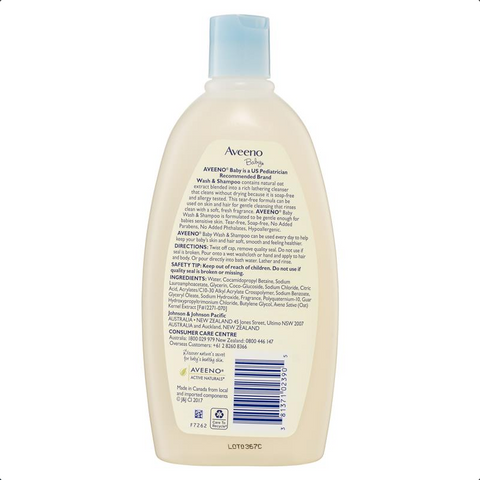 Aveeno Baby Daily Moisture Lightly Scented Wash & Shampoo 532mL