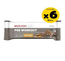 Load image into Gallery viewer, Musashi Fuel Pre Workout Bar Peanut Butter 6 x 65g - Pack of 6