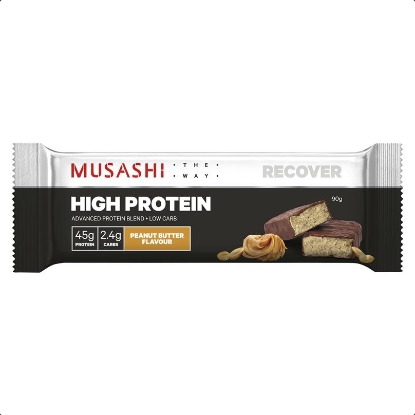 Musashi High Protein Bar Peanut Butter 6 x 90g - Pack of 6