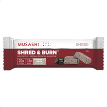Load image into Gallery viewer, Musashi Shred And Burn Bar Cookies &amp; Cream 6 x 60g - Pack of 6