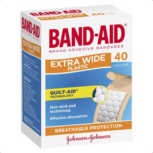 Load image into Gallery viewer, Band-Aid Extra Wide Adhesive Plastic Strips 40 Pack