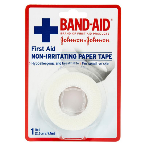 Band-Aid First Aid Non-Irritating Paper Tape 2.5cm x 9.1m 1 Pack