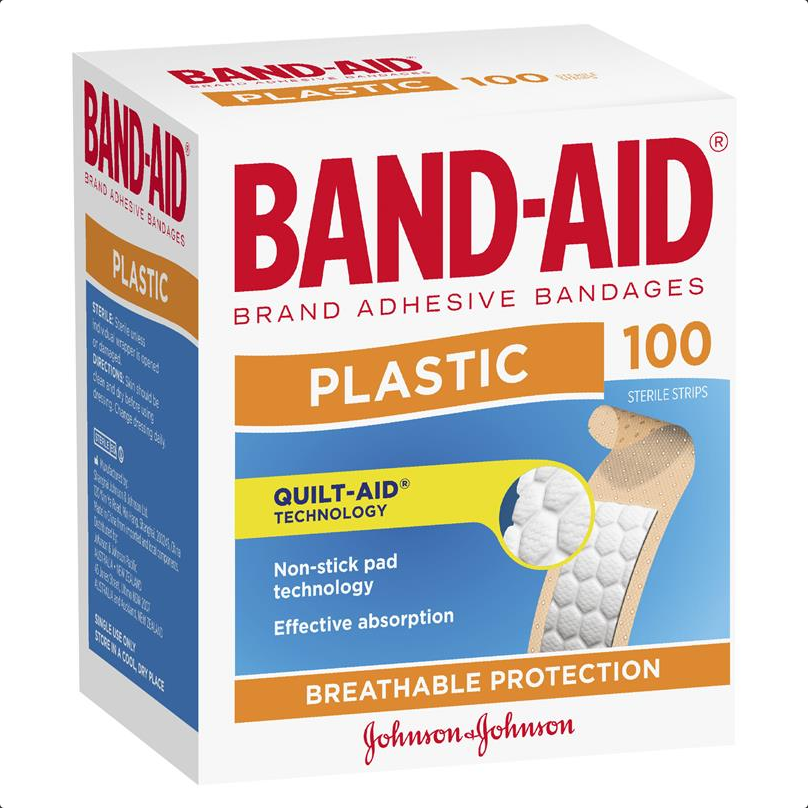 Band-Aid Plastic Strips 100 Pack