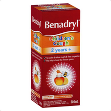 Load image into Gallery viewer, Benadryl Childrens Cough Liquid 2+ Years Honey Lemon Flavour 200mL