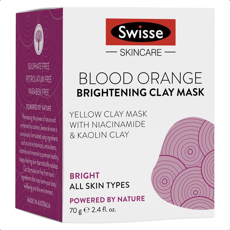 Swisse Skincare Blood Orange Brightening Clay Mask Bright 70g