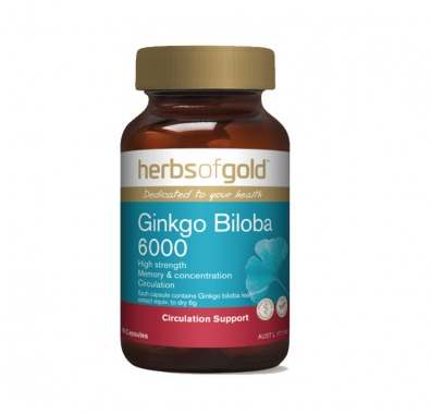 Herbs of Gold Ginkgo Biloba 6000 60 Capsules