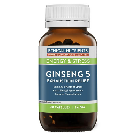 Ethical Nutrients Ginseng 5 Exhaustion Relief 60 Capsules