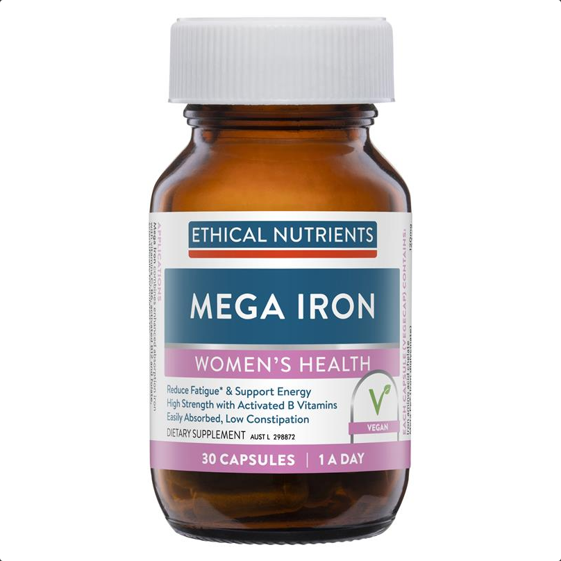 Ethical Nutrients Mega Iron with Activated B Vitamins 30 Capsules