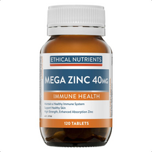 Load image into Gallery viewer, Ethical Nutrients Mega Zinc 40mg 120 Tablets