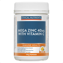 Load image into Gallery viewer, Ethical Nutrients Mega Zinc Powder 40mg Orange 190g