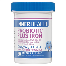 Load image into Gallery viewer, Inner Health Probiotic Plus Iron 30 Capsules