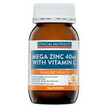 Load image into Gallery viewer, Ethical Nutrients Mega Zinc Powder 40mg (Orange) 95g