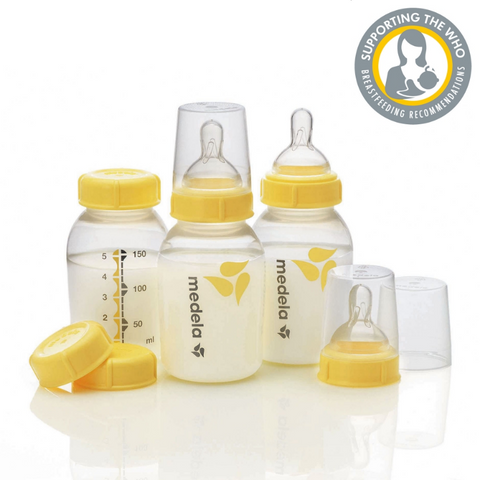 Medela Breastmilk Bottle 150ml with Wide Base - Slow Flow Teat 3pk