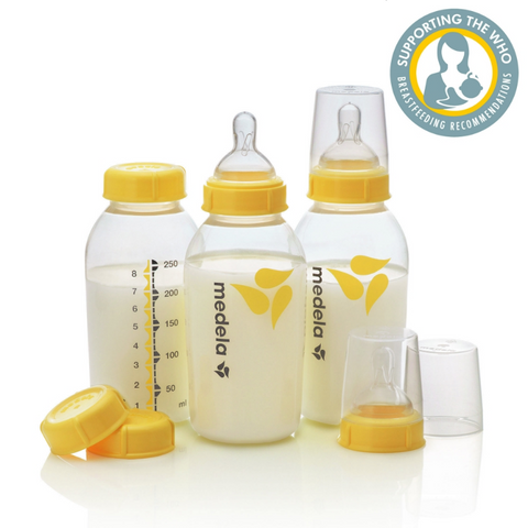 Medela Breastmilk Bottle 250ml with Wide Base - Medium Flow Teat 3pk