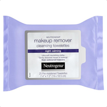 Load image into Gallery viewer, Neutrogena Night Calming Makeup Remover Cleansing Towelettes Wipes 25 Pack