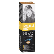 Load image into Gallery viewer, Invisible Zinc SPF 50+ Sheer Defence Tinted Moisturiser Medium 50g