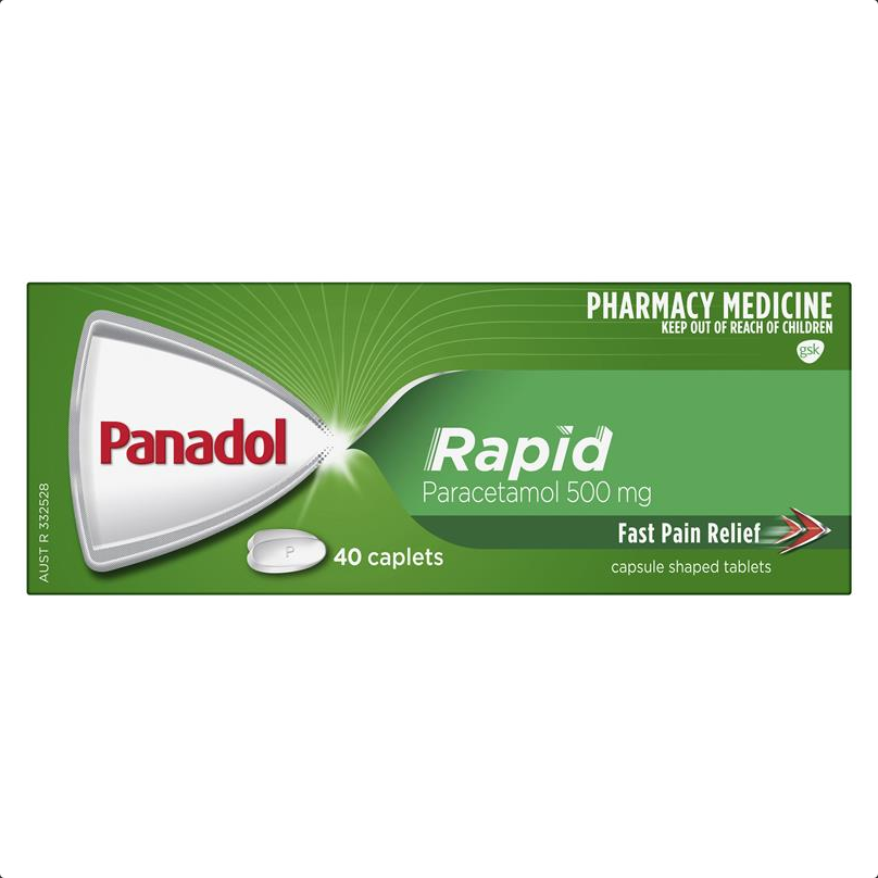 Panadol Rapid Paracetamol 500mg Pain Relief 40 Caplets (Limit 1 per customer)