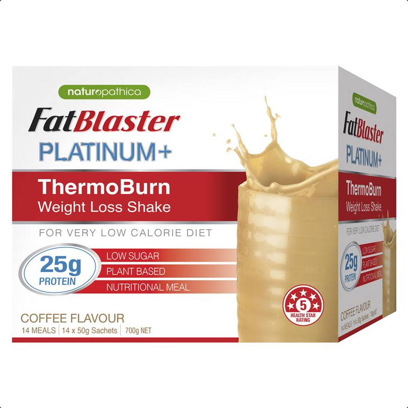 Naturopathica Fatblaster Platinum + ThermoBurn Coffee Shake 14x50g (expiry 6/24)