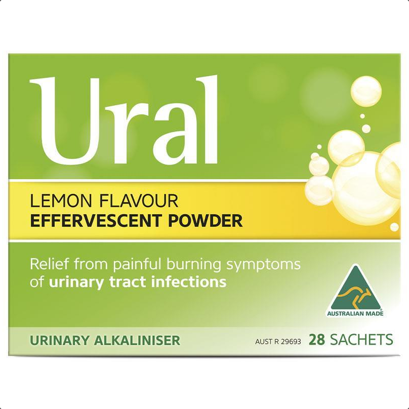 Ural Lemon Effervescent Powder Urinary Alkaliniser 4 x 28 Sachets