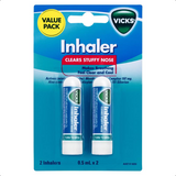 Vicks Inhaler Nasal Decongestant 0.5mL x 2 Pack