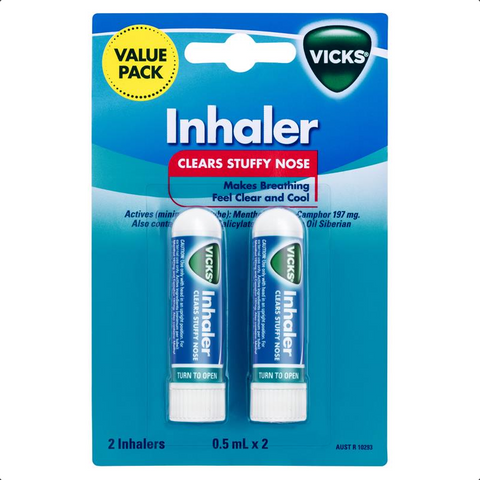 Vicks Inhaler Nasal Decongestant 0.5mL x 2 Pack