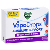 Vicks VapoDrops + Immune Support Blackcurrent 36 Lozenges