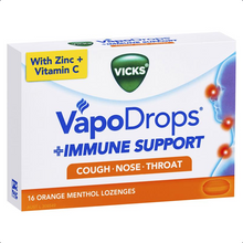Load image into Gallery viewer, Vicks VapoDrops + Immune Support Orange 16 Lozenges