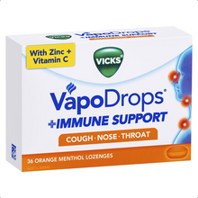 Load image into Gallery viewer, Vicks VapoDrops + Immune Support Orange 36 Lozenges
