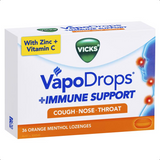 Vicks VapoDrops + Immune Support Orange 36 Lozenges