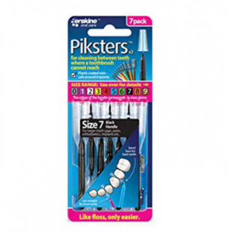 Piksters Interdental Brushes Size 7 Black 7 Pack