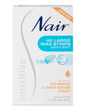 Load image into Gallery viewer, Nair Sensitive Legs &amp; Body 40 Large Wax Strips